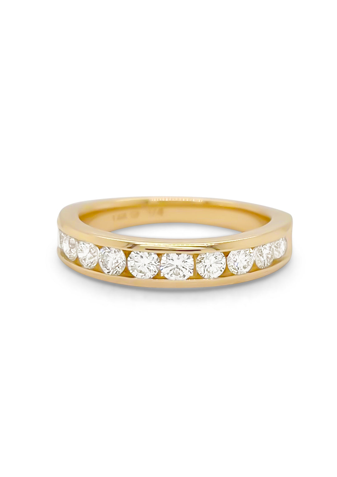 14K Yellow Gold .75cttw Diamond Channel Band