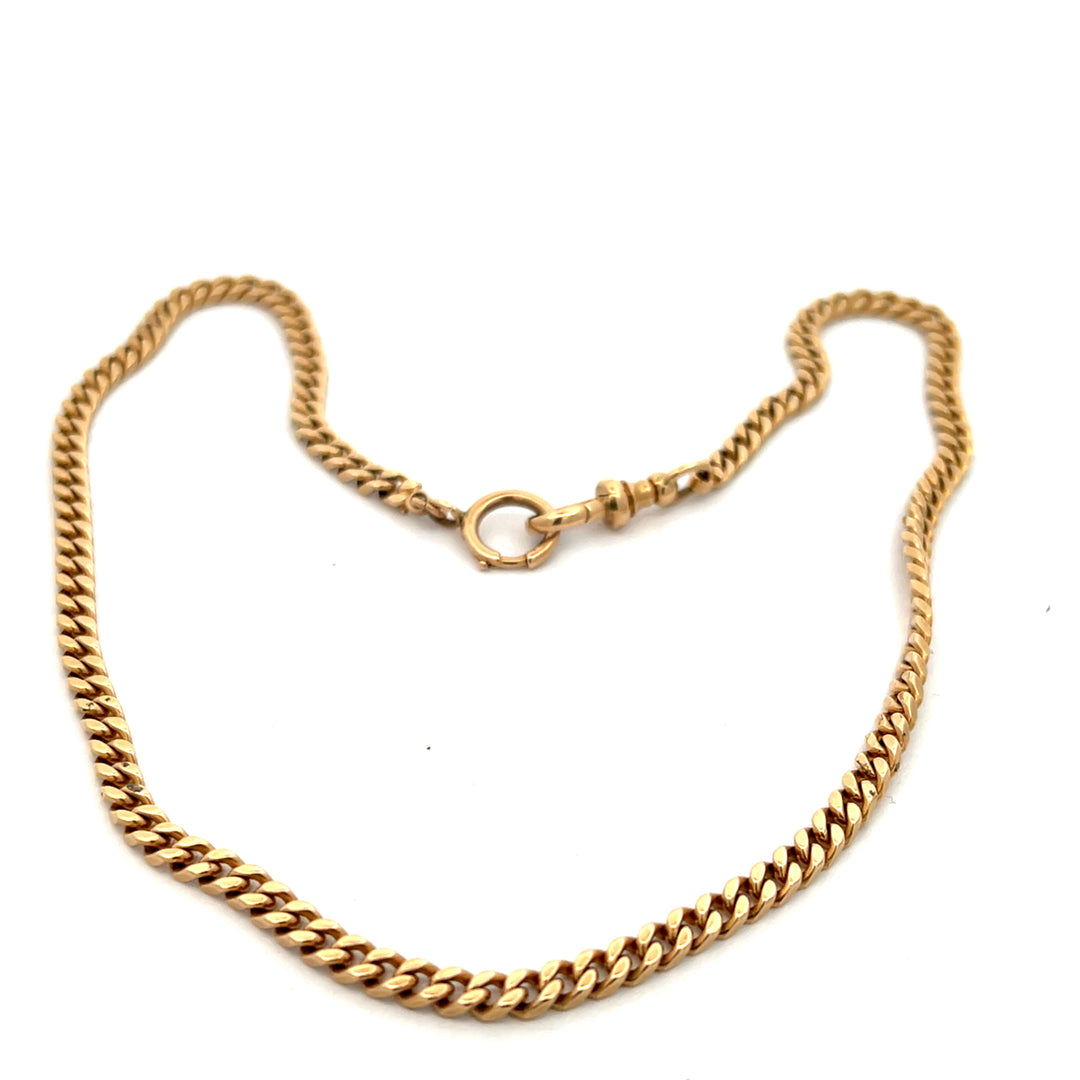 14K Yellow Gold Estate Watch Fob Chain