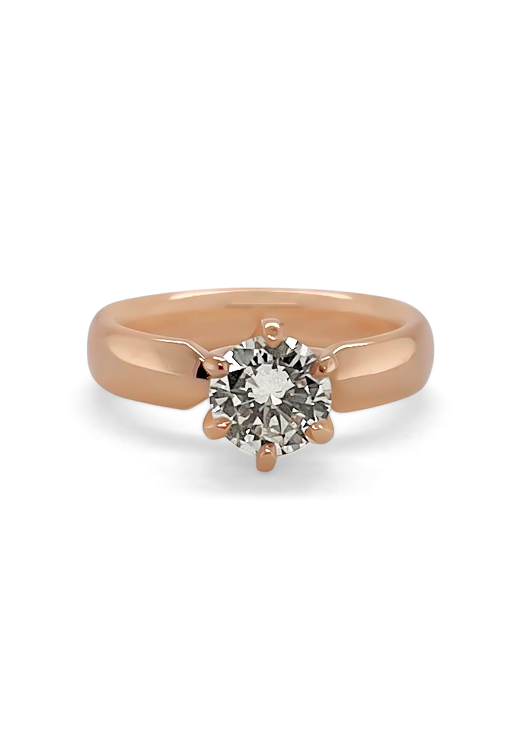 14K Rose Gold 1.00 Carat Diamond Solitaire