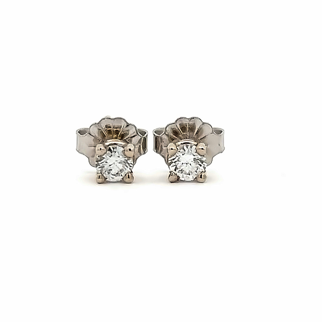 14k White Gold 0.33 Carat Diamond Studs