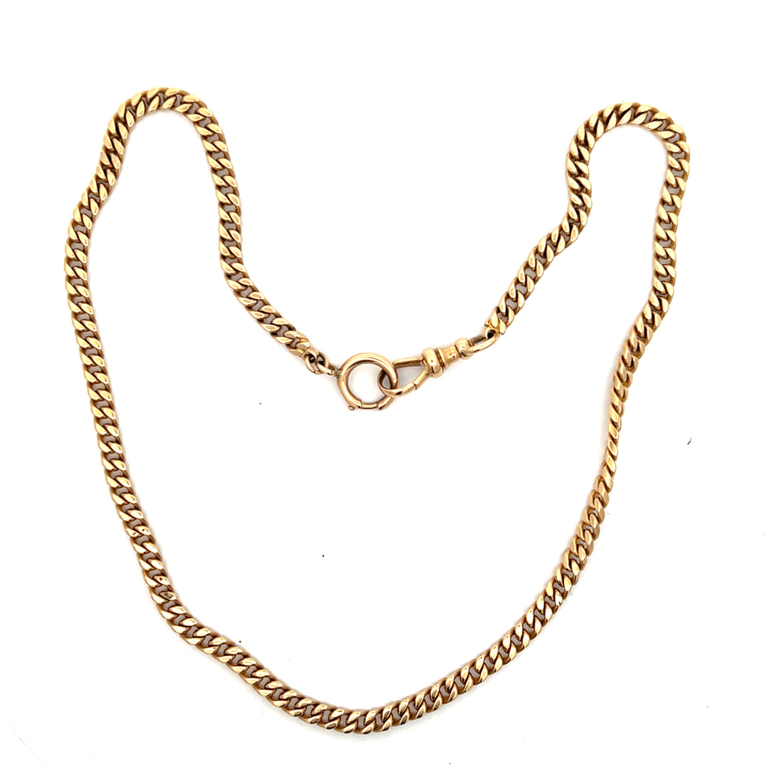 14K Yellow Gold Estate Watch Fob Chain