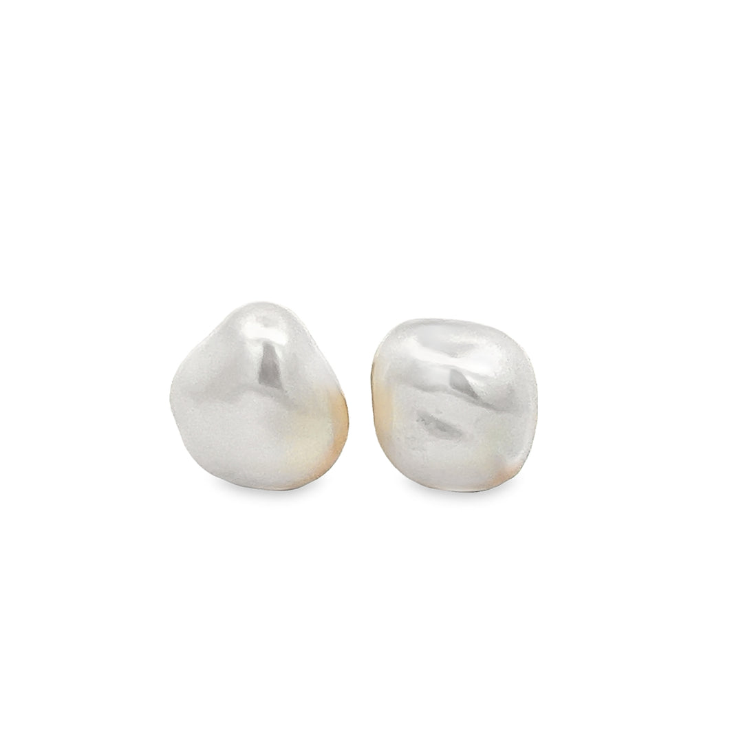14K Yellow Gold Freshwater Pearl Earring Studs