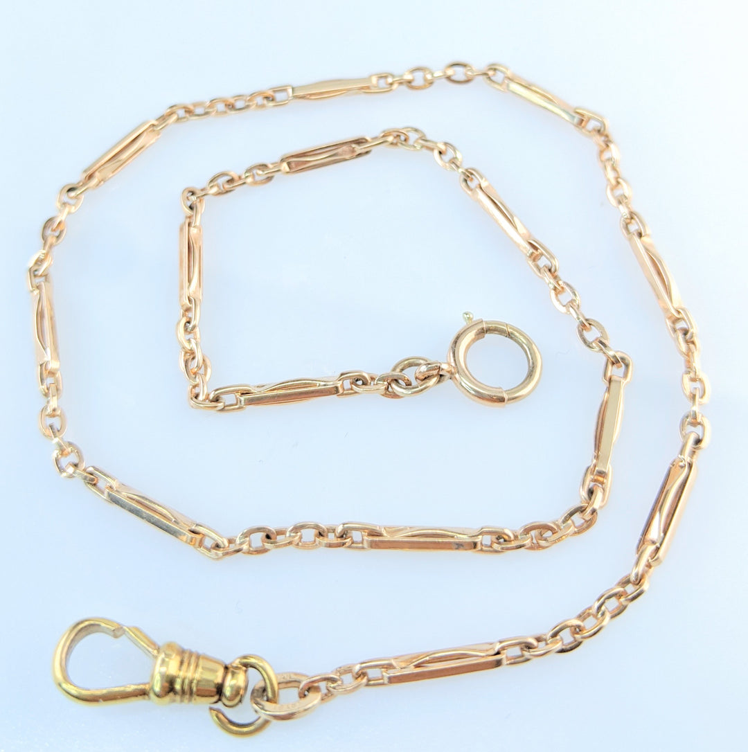 10K Yellow Gold Watch Fob Chain