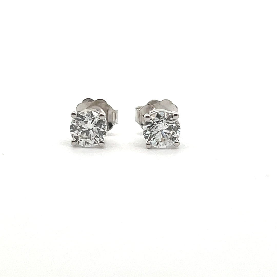 14K White Gold 1.00 Carat Diamond Stud Earrings