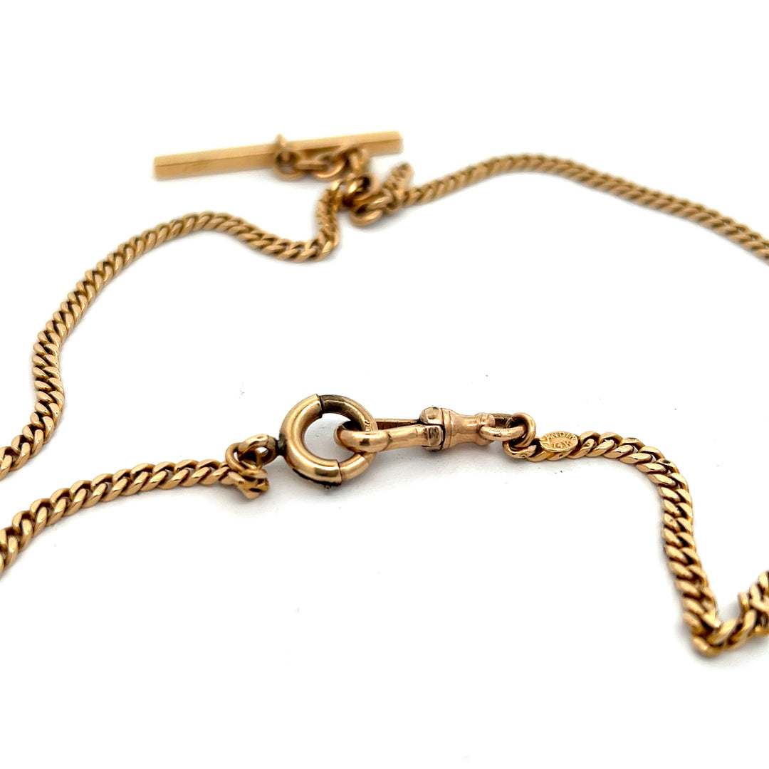 14K Yellow Gold Estate Watch Chain 16.5 Inches