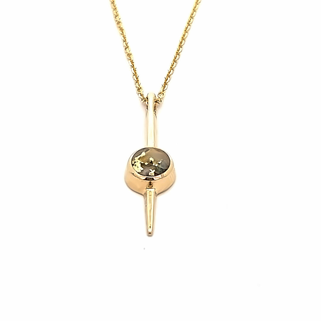 14K Yellow Gold Bezel Set Gold Quartz Pendant By James Hawkes Designs