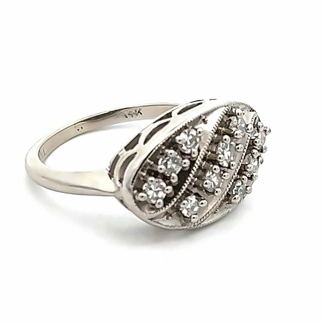14K White Gold Retro 0.33 Carat Diamond "Princess" Ring