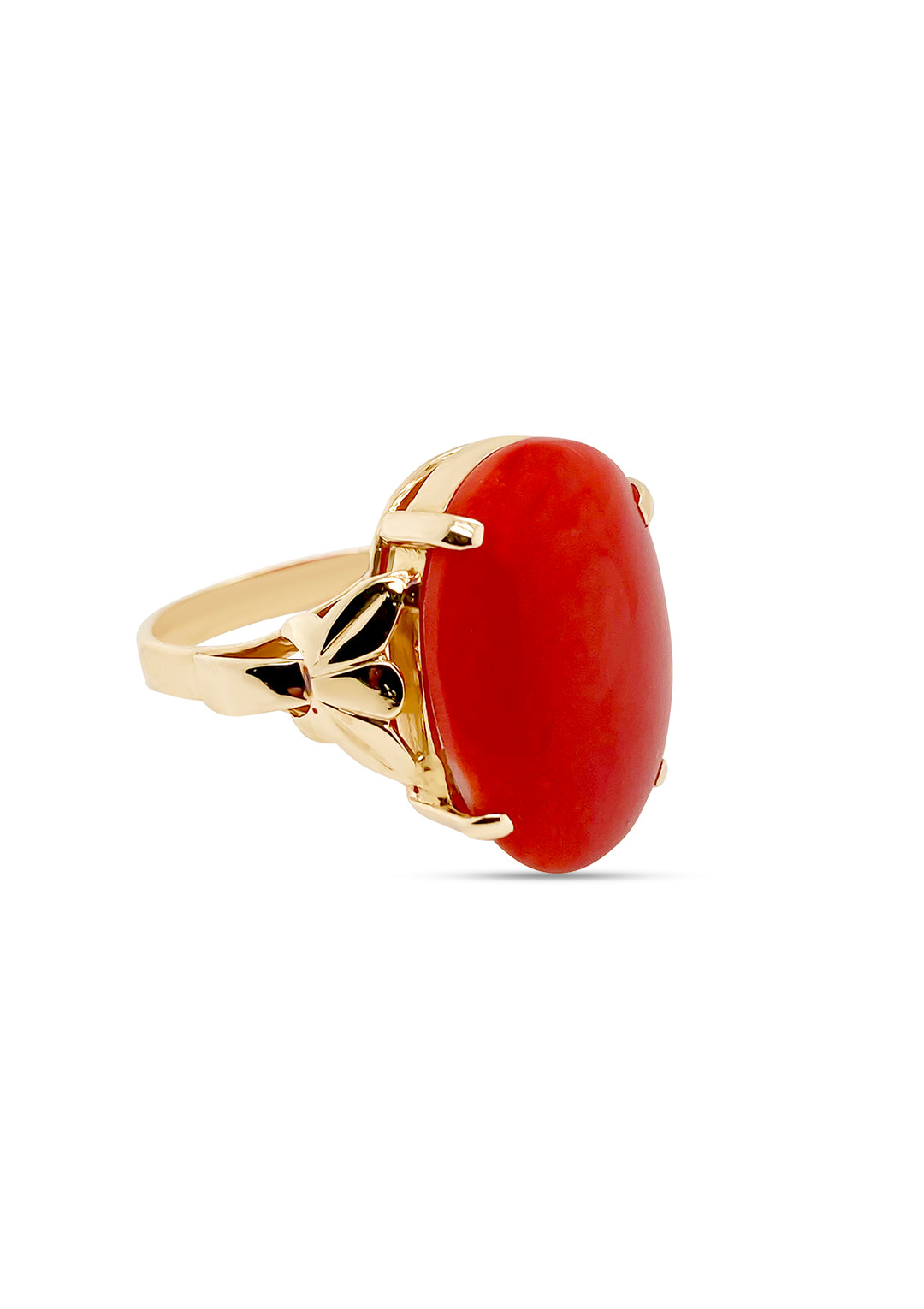 18K Yellow Gold Coral Ring