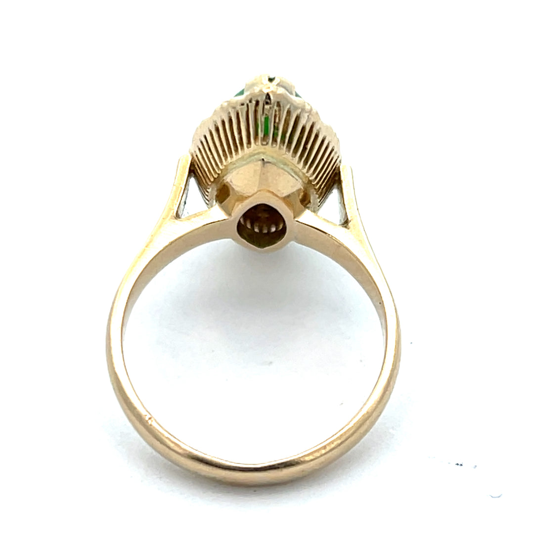 14K Yellow Gold Jade Estate Ring