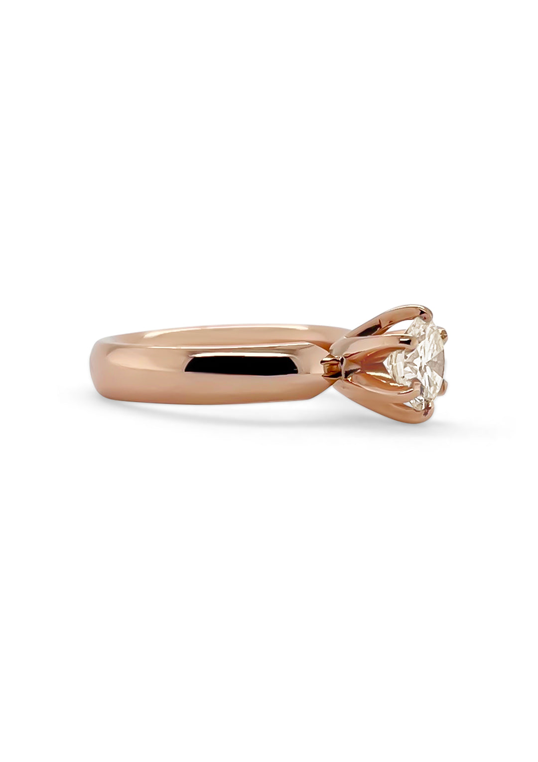 14K Rose Gold 1.00 Carat Diamond Solitaire