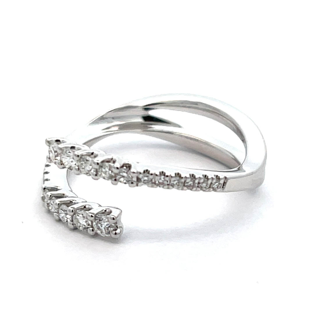 14K White Gold 0.38 Carat Diamond Bypass Ring