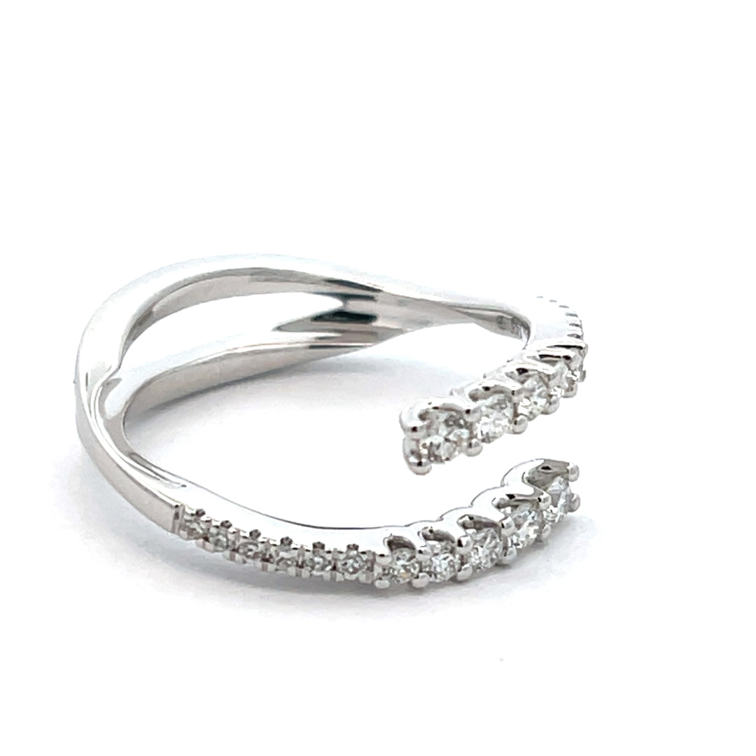 14K White Gold 0.38 Carat Diamond Bypass Ring