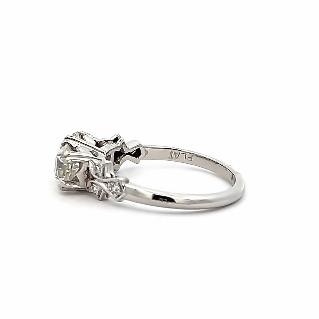 Platinum Estate 1.51 Carat Old European Cut Diamond Ring