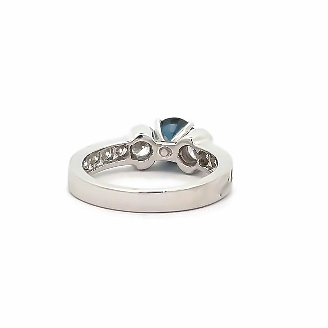 Platinum 1.28 Carat Sapphire And Diamond Ring