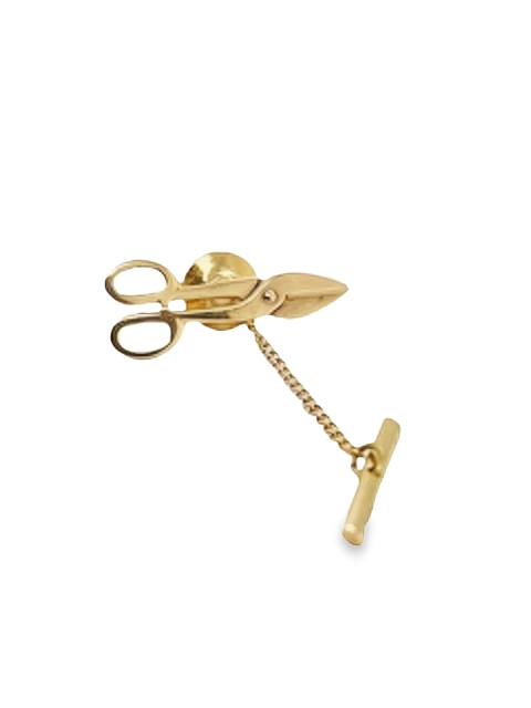 14k Yellow Gold Shears Tie Tac