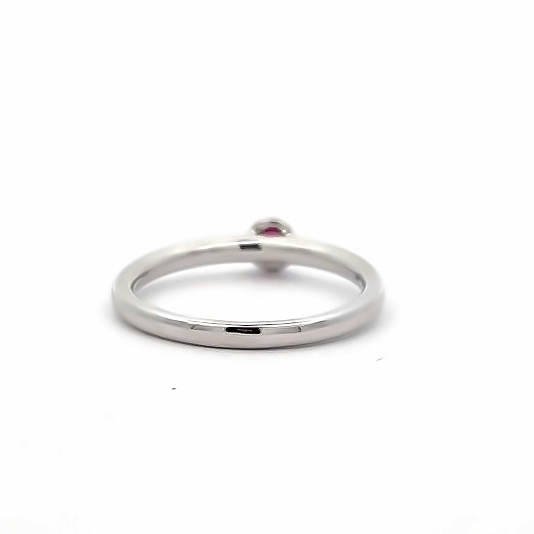 14K White Gold Ruby Birthstone Ring