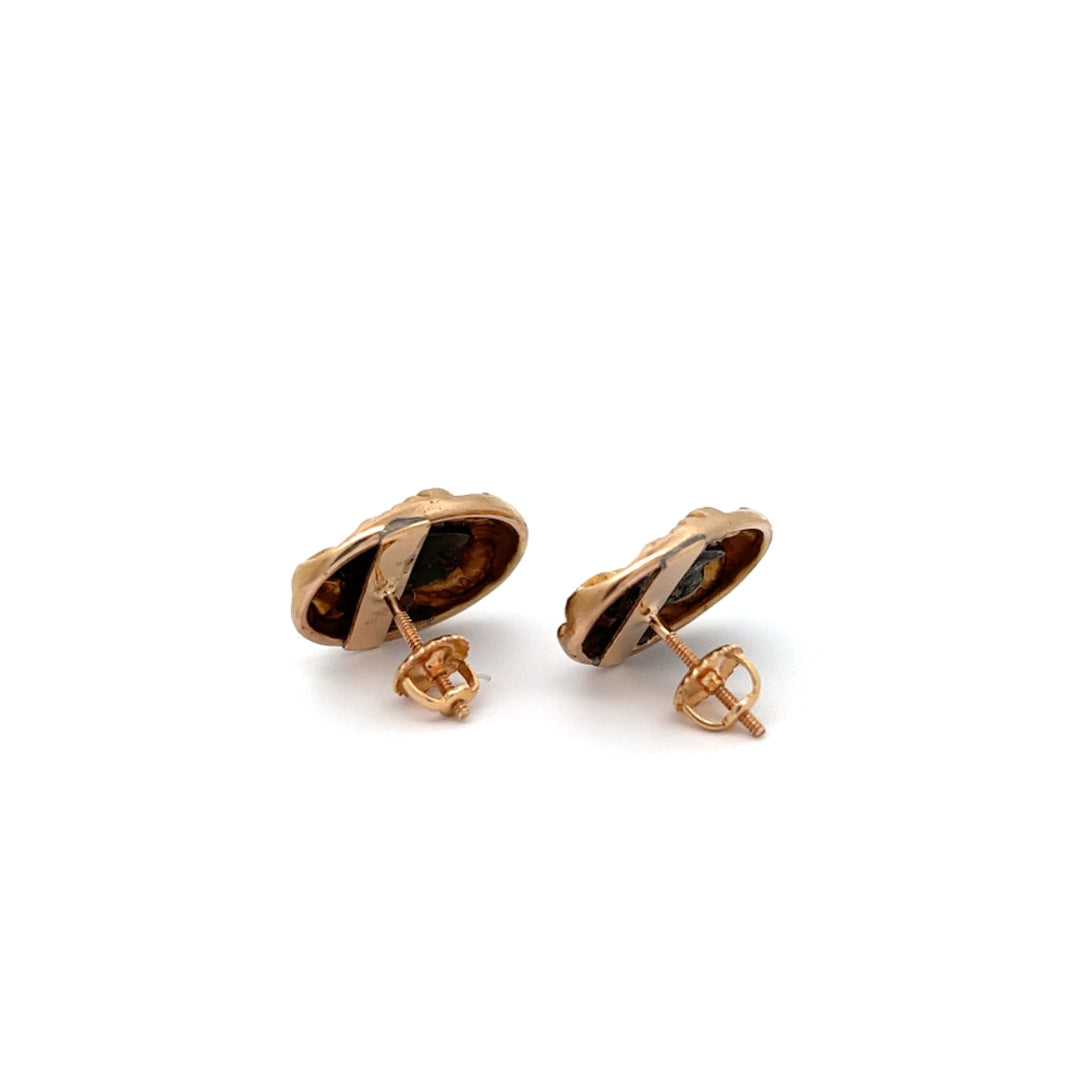 10K Yellow Gold Estate Single Cut Diamond Earrings