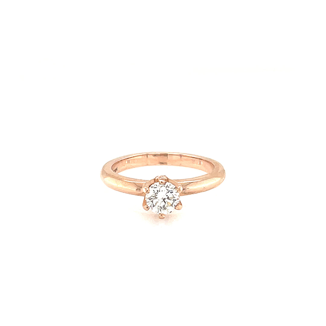 14k Rose Gold 0.64 Carat Diamond Engagement Ring