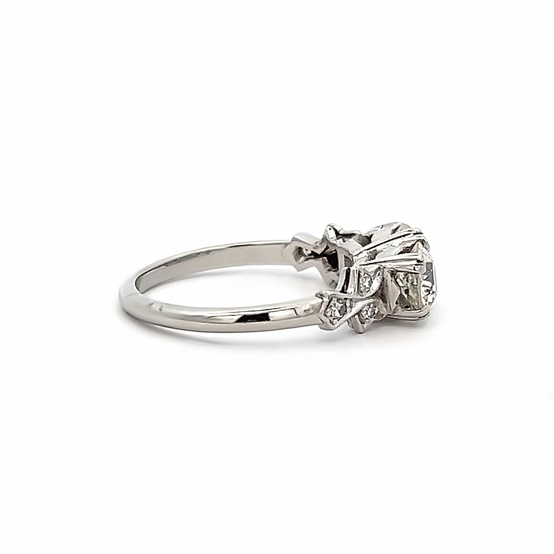 Platinum Estate 1.51 Carat Old European Cut Diamond Ring