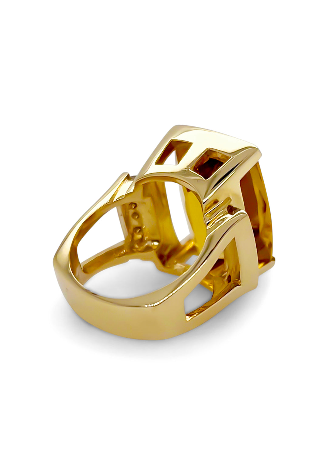 14K Yellow Gold 20.77 Carat Heliodor And Diamond Ring