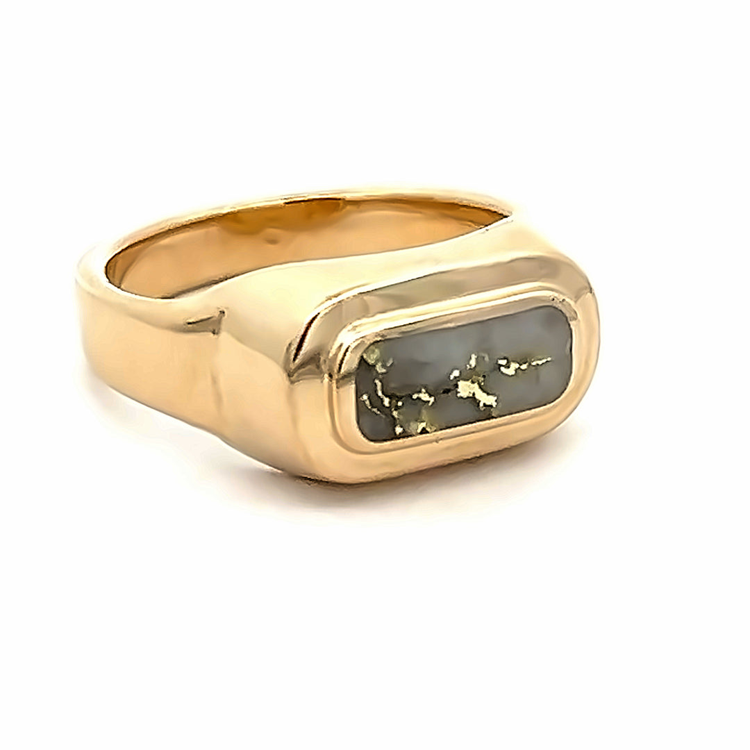 14K Yellow Gold Gold Quartz Ring By James Hawkes Designs