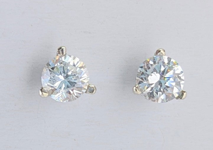 14K White Gold 4mm Moissanite Earring Studs