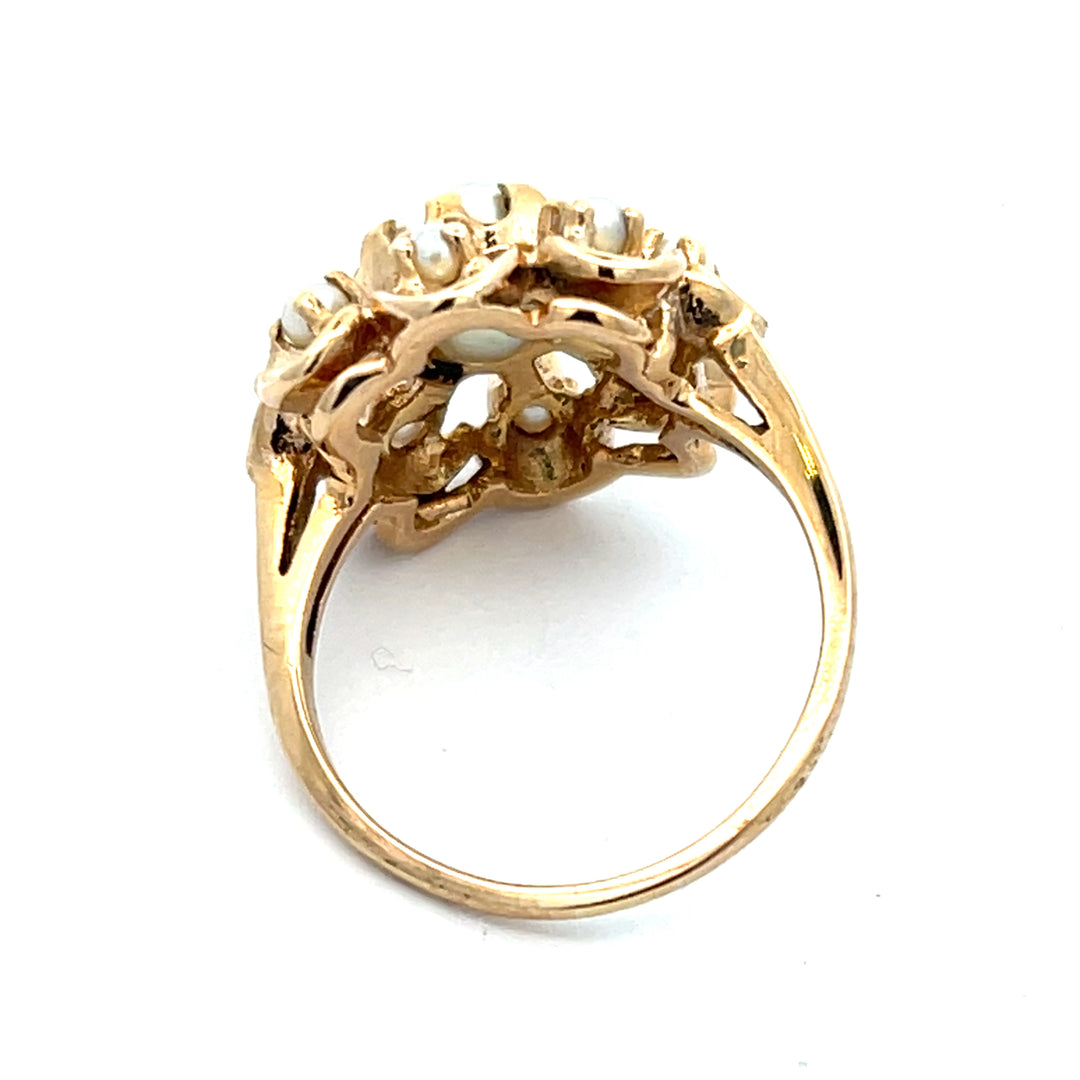 10K Yellow Gold Cultured Pearl Estate Ring