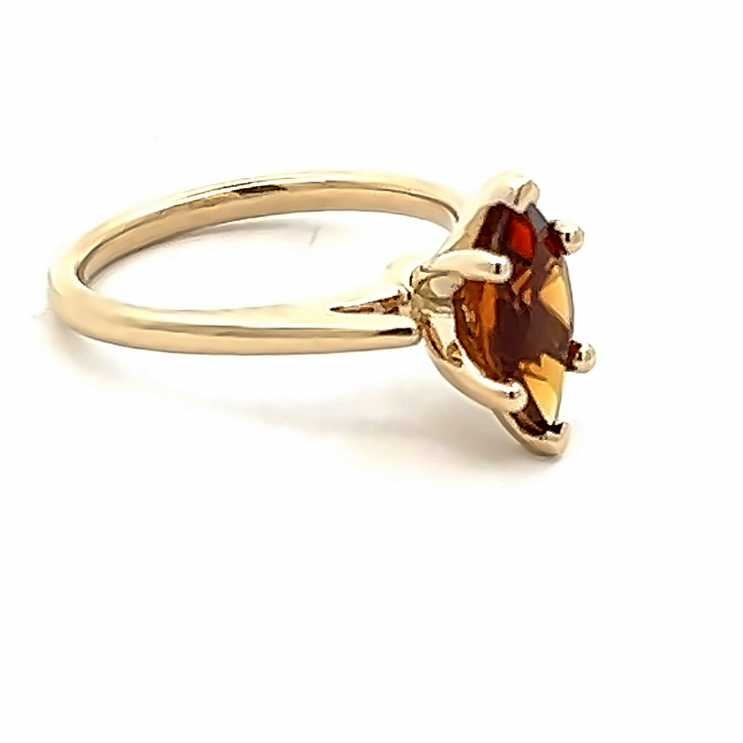 14K Yellow Gold Marquise Madeira Citrine Ring