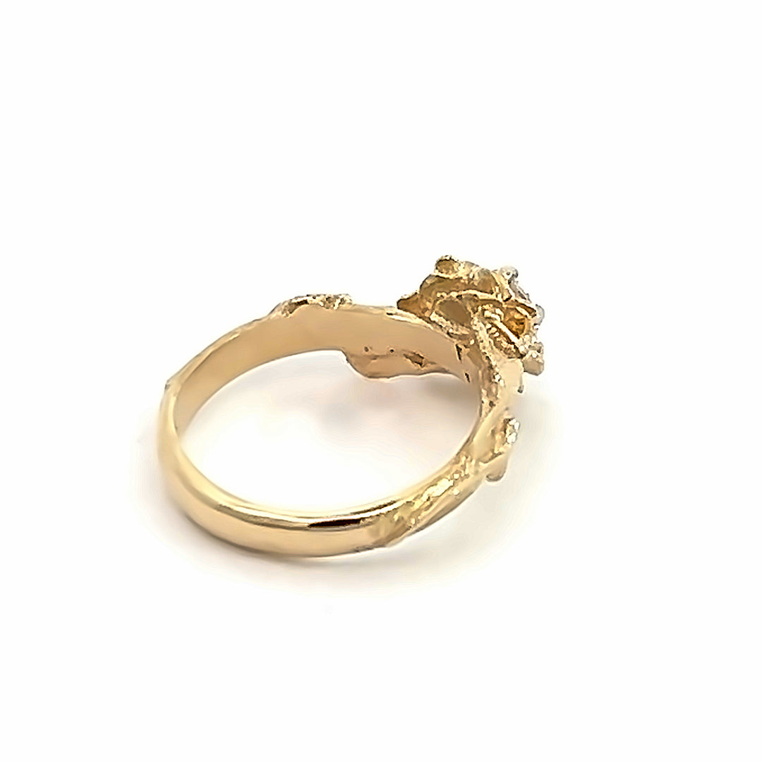 14K Yellow Gold 0.25 Carat Lab Grown Diamond Rose Ring