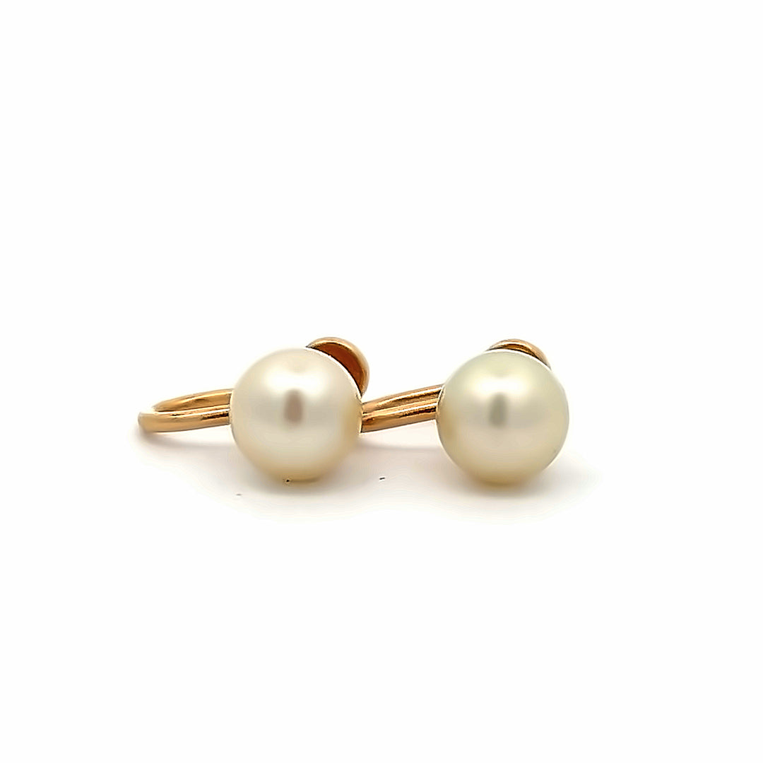 14K Yellow Gold 7.85mm Cultured Pearl Clip Earring Studs