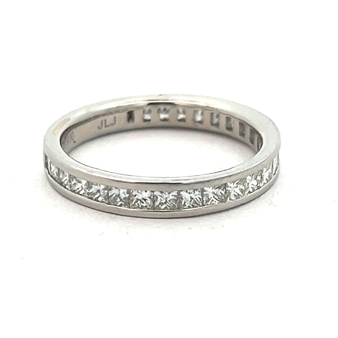 Platinum 0.75 Carat Princess Cut Diamond Wedding Band