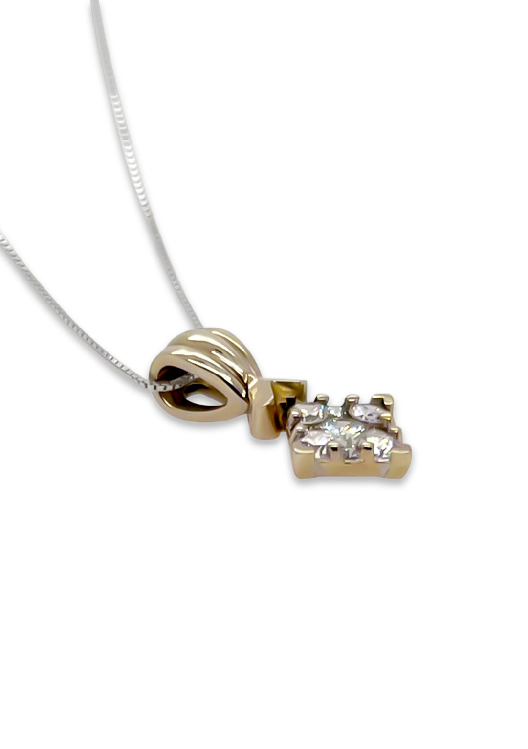 14K White Gold 0.50 Carat Diamond Necklace