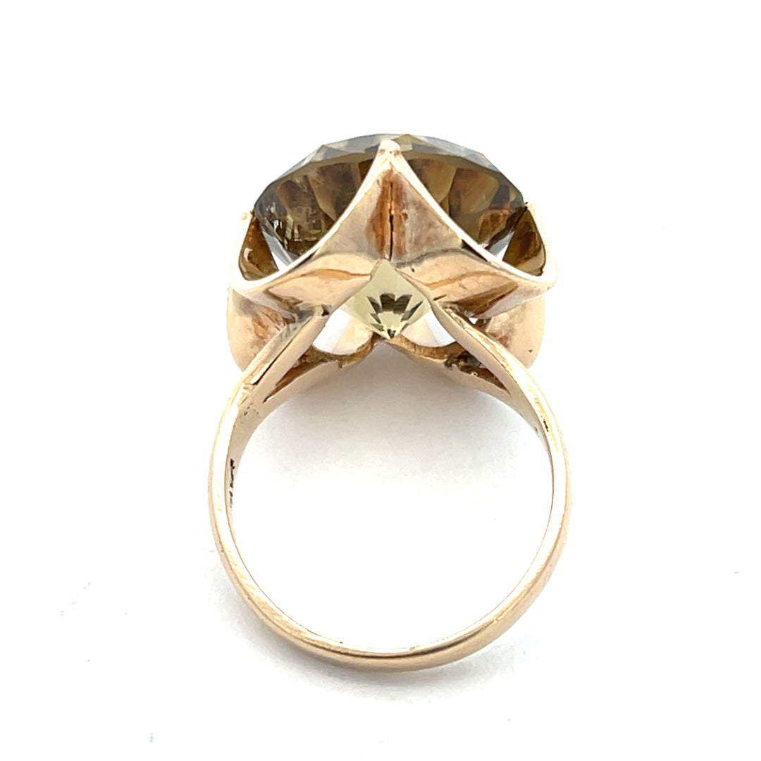 14K Yellow Gold 9.50 Carat Smoky Quartz Ring