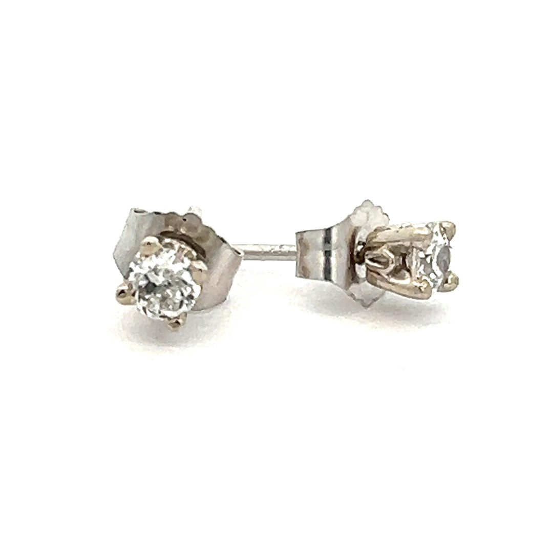 14K White Gold 0.23 Carat Diamond Stud Earrings