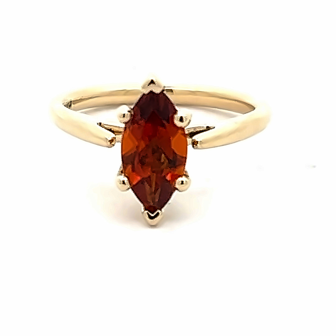 14K Yellow Gold Marquise Madeira Citrine Ring