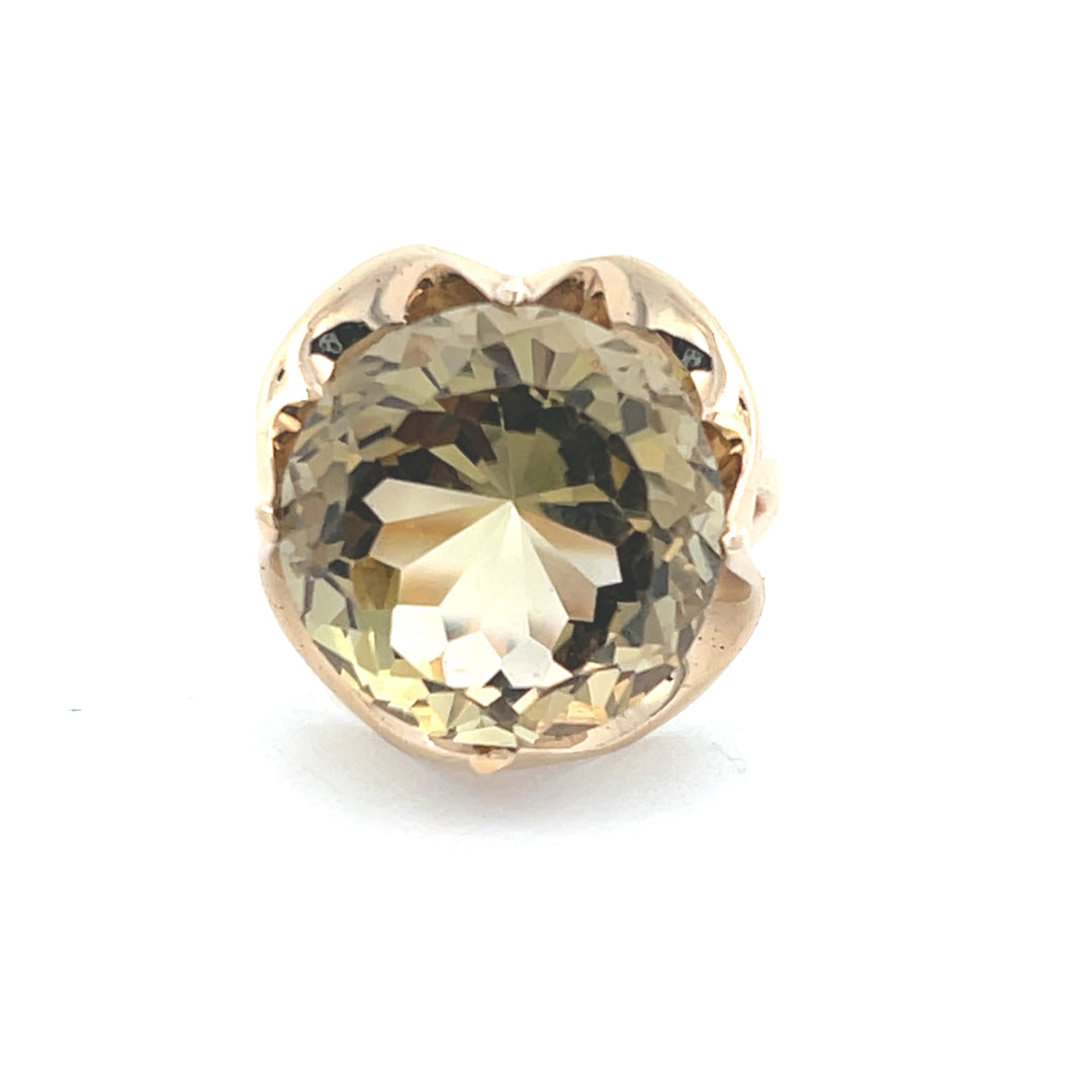 14K Yellow Gold 9.50 Carat Smoky Quartz Ring