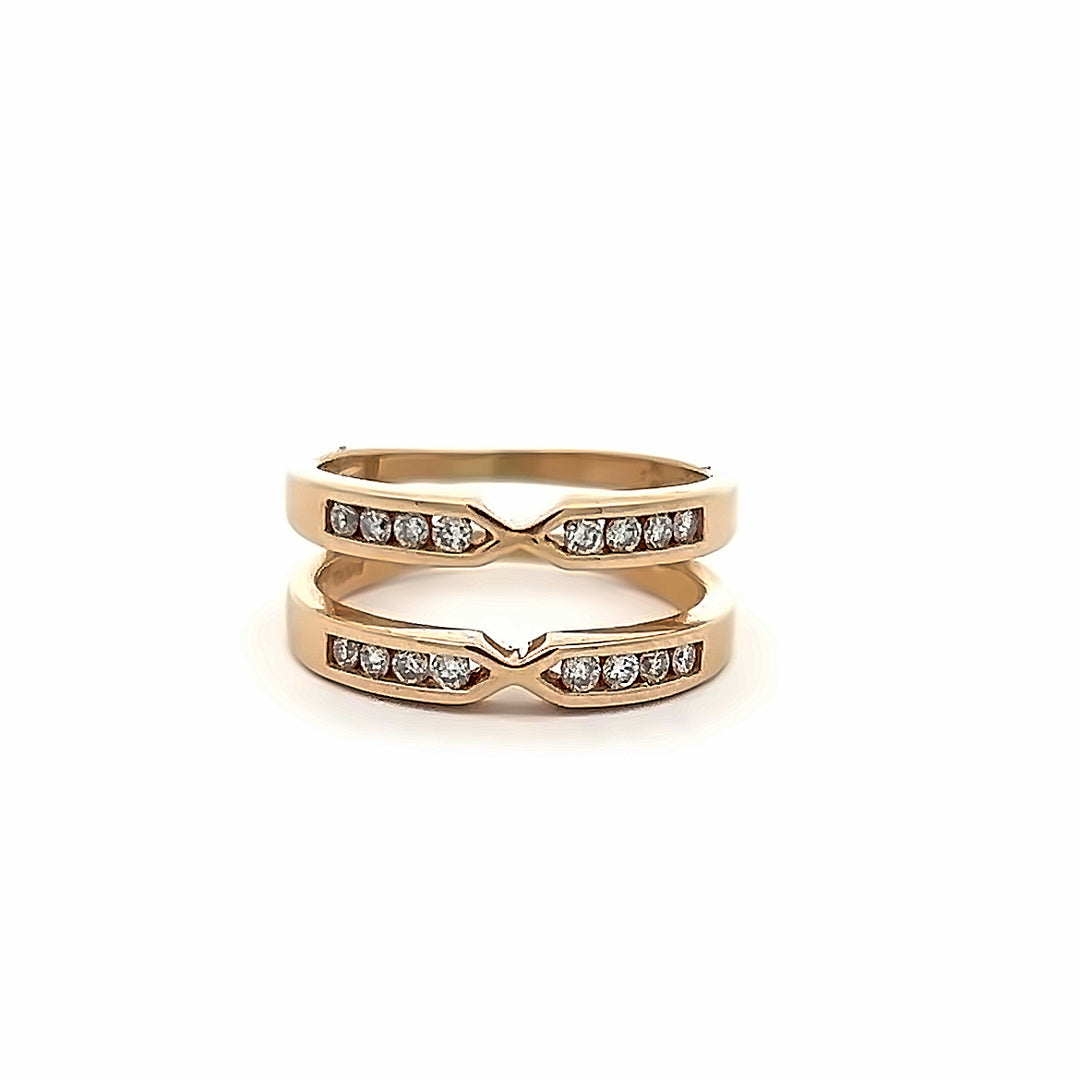 14K Yellow gold 0.25 Carat Diamond Ring Enhancer