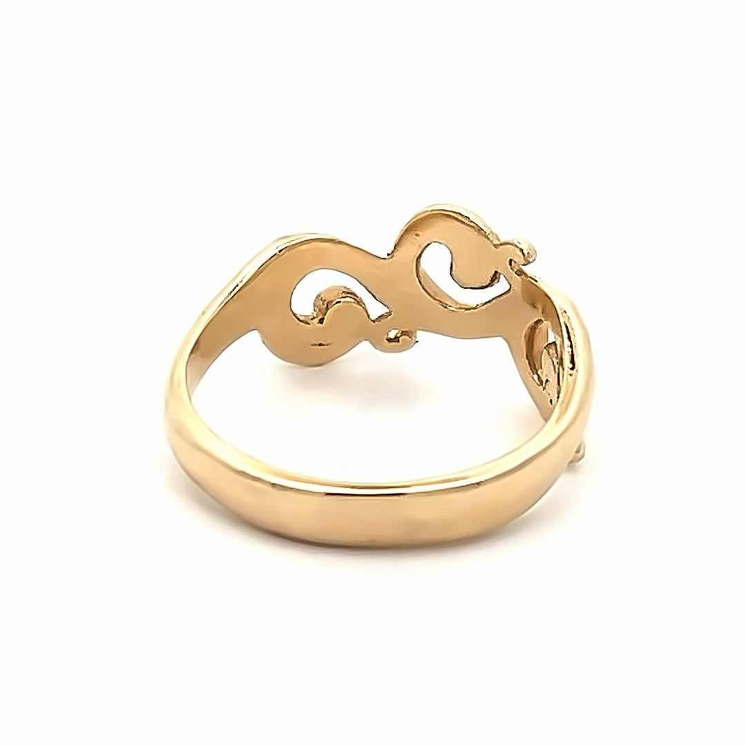 14K Yellow Gold Swirl Ring