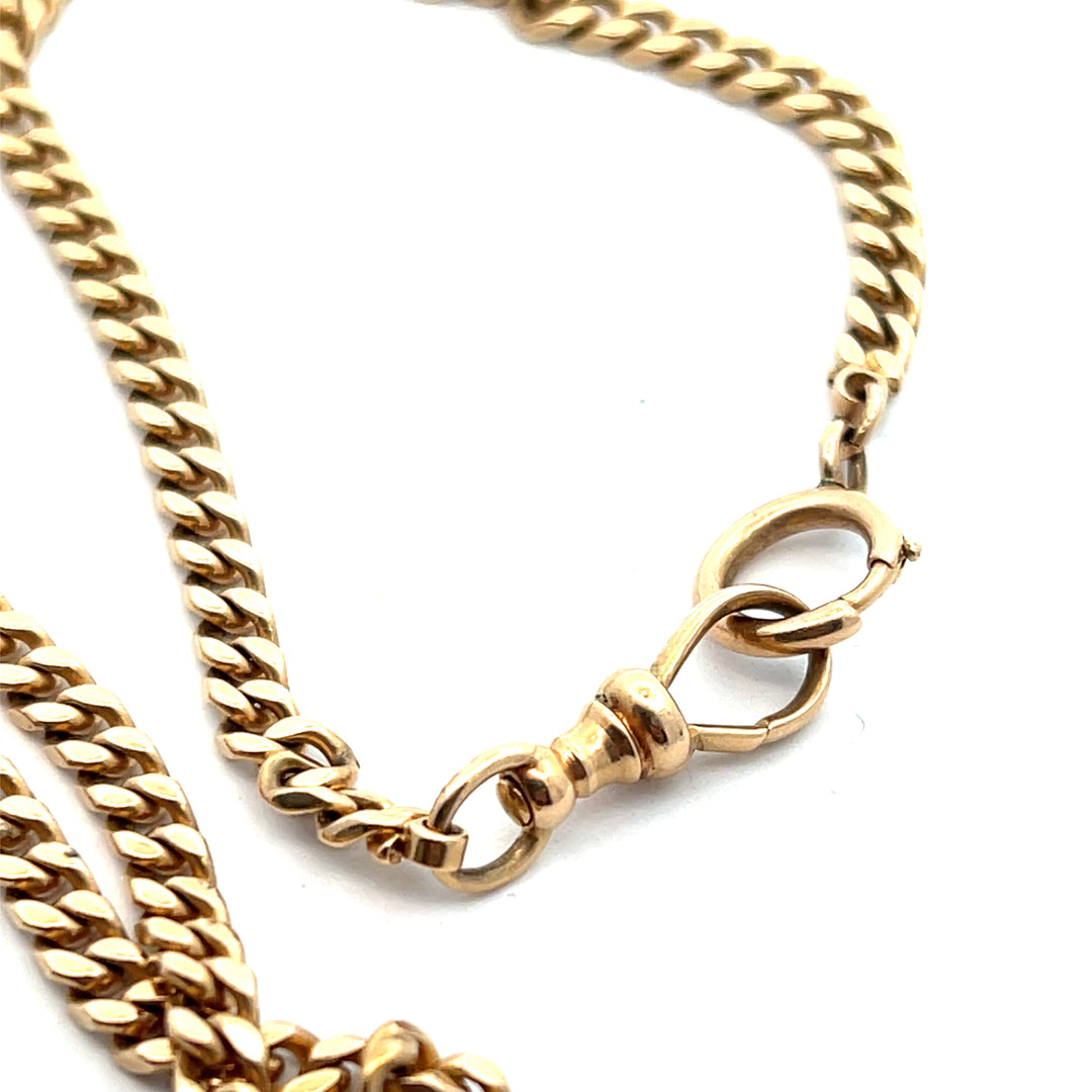 14K Yellow Gold Estate Watch Fob Chain