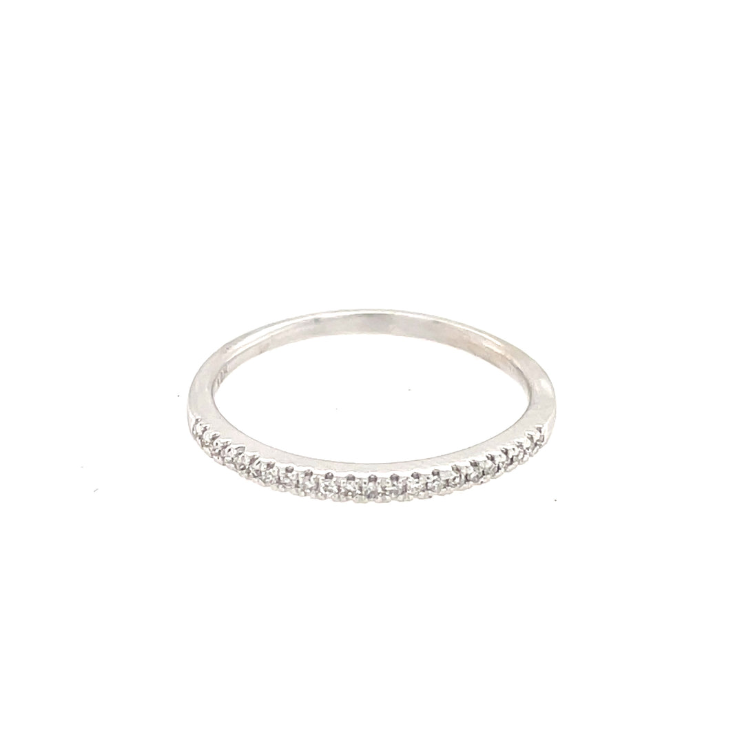 14K White Gold Diamond Band