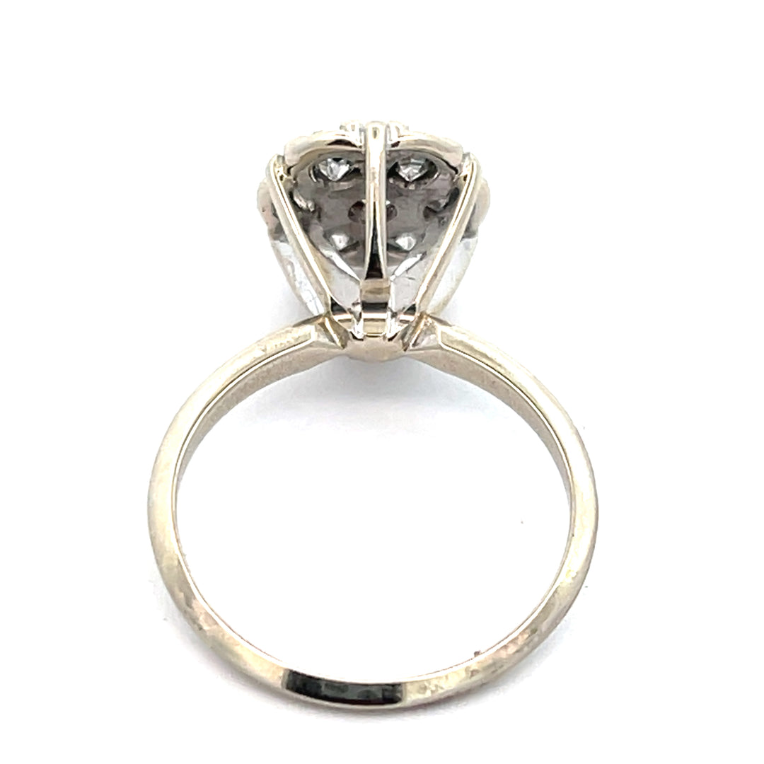 14K White Gold 1.00 Carat Diamond Flower Ring