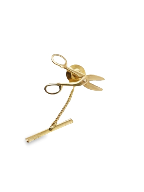 14k Yellow Gold Shears Tie Tac