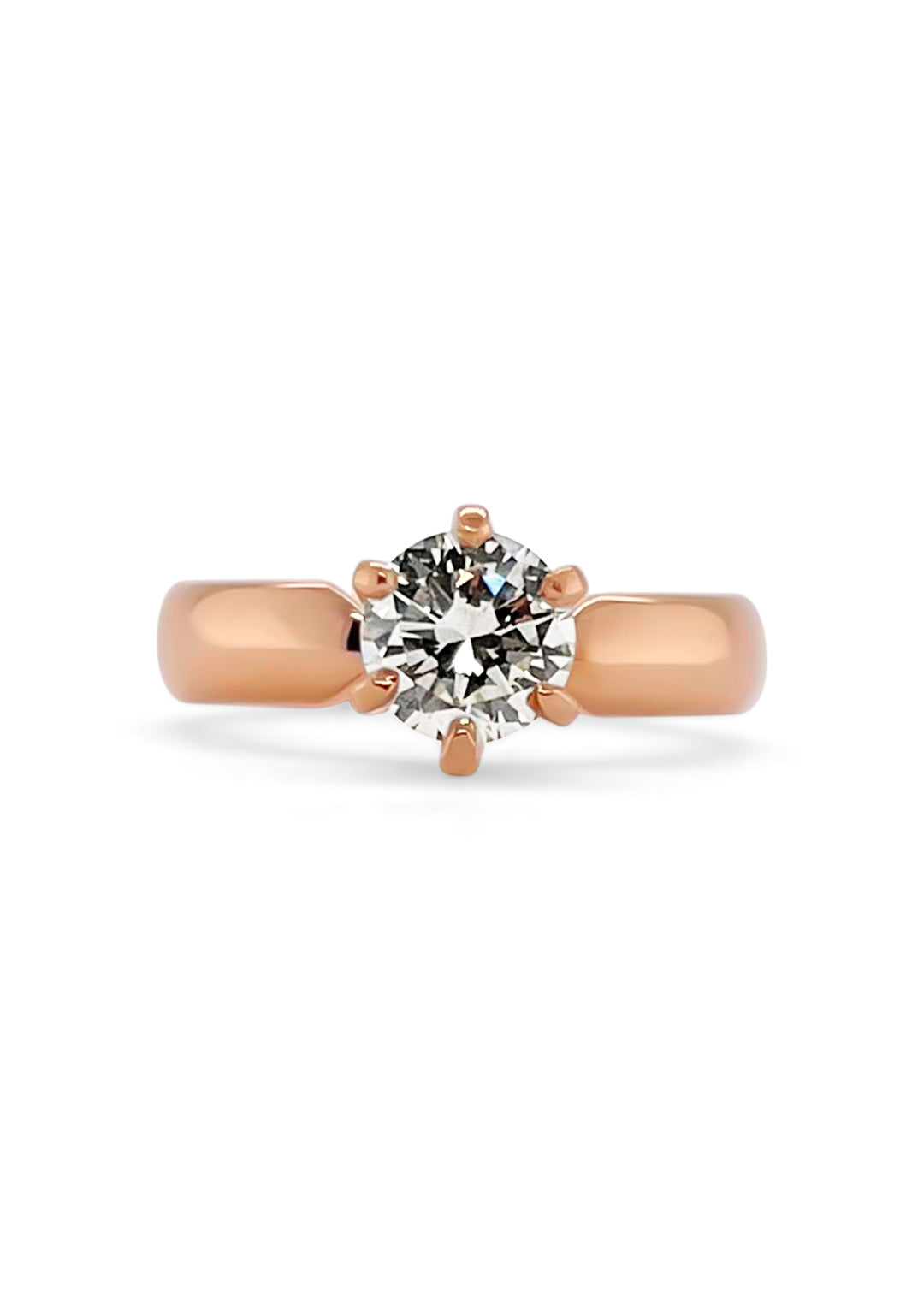 14K Rose Gold 1.00 Carat Diamond Solitaire