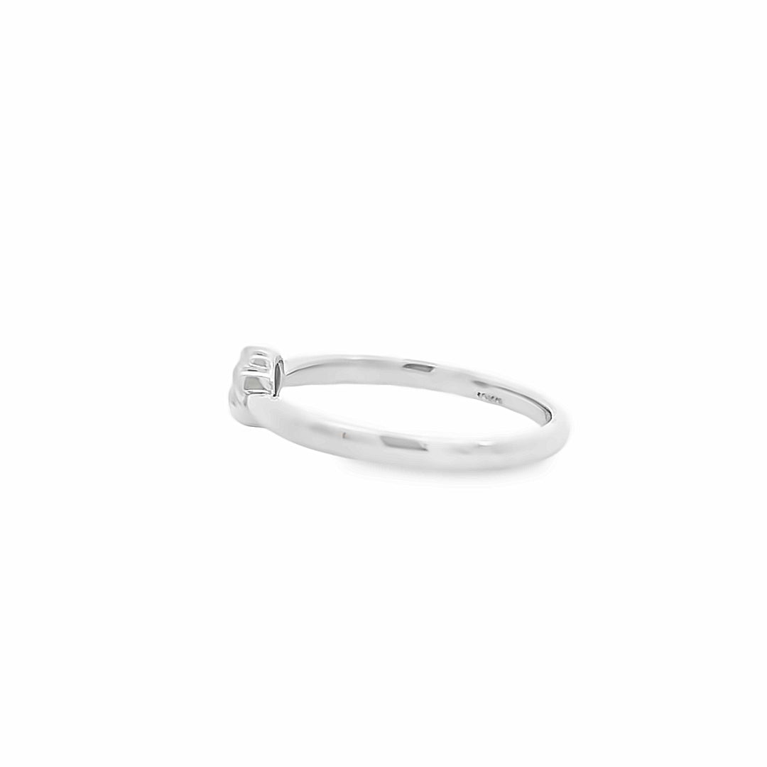10K White Gold 0.08 Carat Diamond Knot Promise Ring