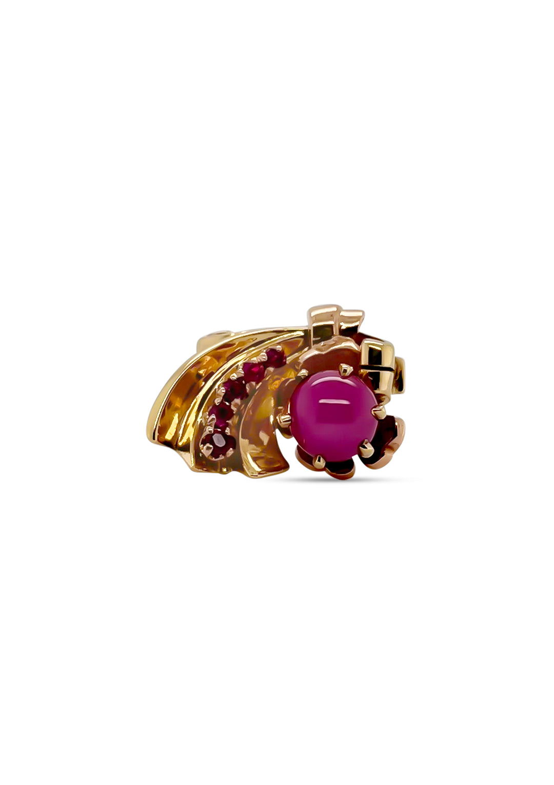 14K Yellow Gold Estate Synthetic Star Ruby Ring